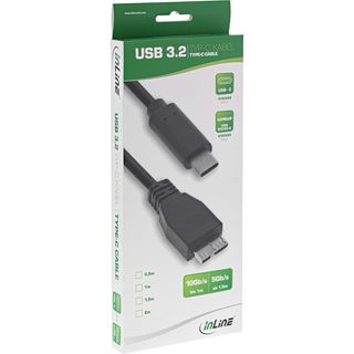 InLine USB 3.1 Kabel, Typ C Stecker an Micro-B Stecker, schwarz, 1,5m