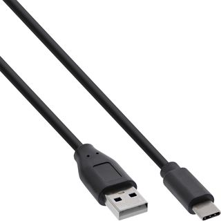 InLine USB 2.0 Kabel, Typ C Stecker an A Stecker, schwarz, 0,5m