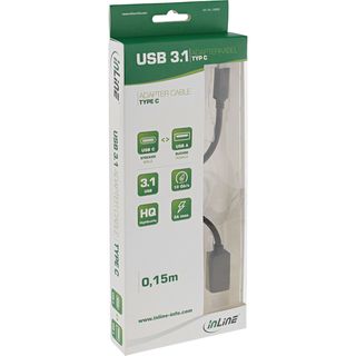 InLine USB 3.1 OTG Adapterkabel, Typ C Stecker an A Buchse, 0,15m