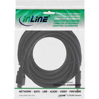 InLine HDMI Kabel, HDMI-High Speed, Stecker / Stecker, schwarz, 1,5m