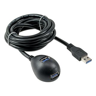InLine USB 3.2 Verlngerung, A Stecker / Buchse, schwarz, mit Standfu, 1m