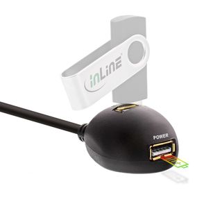 InLine USB 3.2 Verlngerung, A Stecker / Buchse, schwarz, mit Standfu, 1m