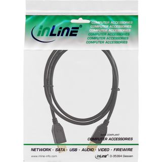 InLine USB 2.0 Kabel, A an A, schwarz, Kontakte gold, 1m