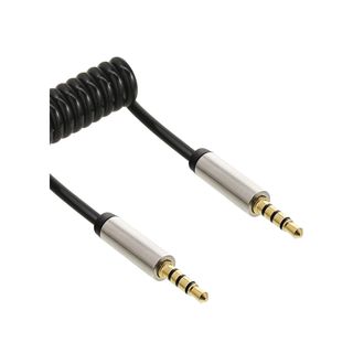 InLine Slim Audio Spiralkabel Klinke 3,5mm ST/ST, 4-polig, Stereo, 1m