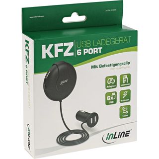 InLine USB KFZ Ladegert Stromadapter, 12/24V zu 5V DC/9,4A, mit 1,5m Kabel
