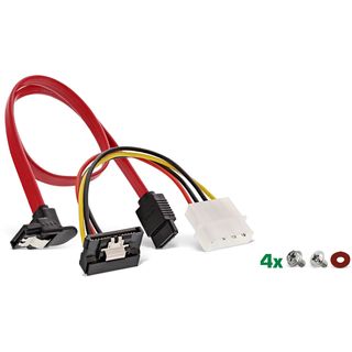 InLine HDD/SSD Einbaurahmen SET, 2,5 auf 3,5 Rahmen, SATA Kabel, Stromkabel, Einbauschrauben