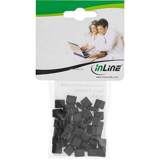 InLine Staubschutz, für USB Typ-C Stecker, schwarz, 50er Pack