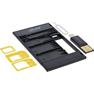 InLine SIM-BOX, Simkartenadapter und Zubehrbox mit OTG Kartenleser