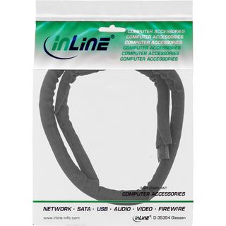 InLine Kabelkanal, Geflechtschlauch mit Polyestergewebemantel, selbstverschlieend in schwarz, 10mm Durchmesser , 1m