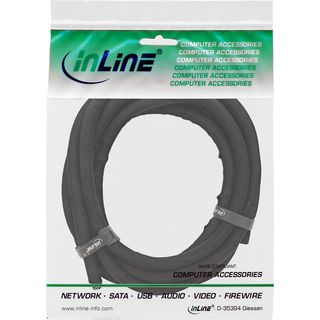 InLine Kabelkanal, Geflechtschlauch mit Polyestergewebemantel, selbstverschlieend in schwarz, 10mm Durchmesser , 5m