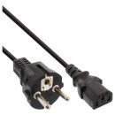 InLine® Netzkabel, Schutzkontakt gerade auf Kaltgerätestecker C13, 0,5m, schwarz