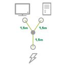 InLine® Netz-Y-Kabel, Kaltgeräte, 1x IEC-C14 auf...