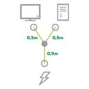 InLine® Netz-Y-Kabel, Kaltgeräte, 1x IEC-C14 auf...