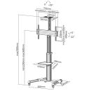 InLine® TV-Wagen, höhenverstellbar, für...