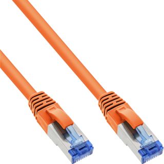 InLine Patchkabel, S/FTP (PiMf), Cat.6A, 500MHz, halogenfrei, Kupfer, orange, 3m