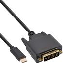 InLine USB Display Kabel, USB Typ-C Stecker zu DVI...