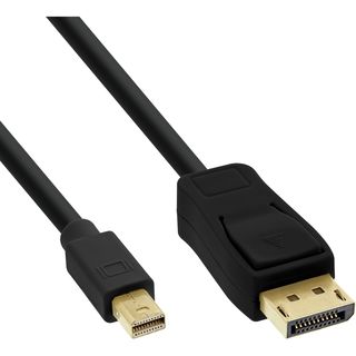 InLine Mini DisplayPort zu DisplayPort Kabel, schwarz, 0,3m