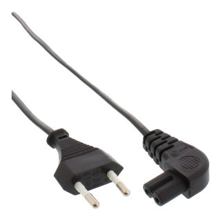 InLine Netzkabel, Netzstecker auf Euro 8 C7 Stecker, gewinkelt, 0,3m