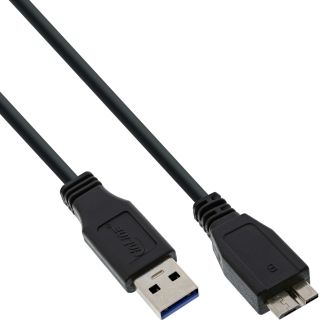 InLine USB 3.0 Kabel, A an Micro B, schwarz, 0,3m