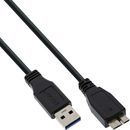 InLine USB 3.0 Kabel, A an Micro B, schwarz, 0,3m