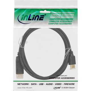 InLine DisplayPort zu HDMI Konverter Kabel, schwarz, 0,3m
