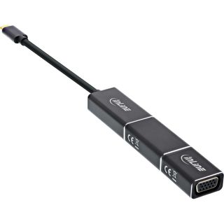 InLine USB Display Konverter Set 6-in-1, USB Typ-C Stecker zu DisplayPort, HDMI, VGA (DP Alt Mode), 4K2K, schwarz, 0.2m
