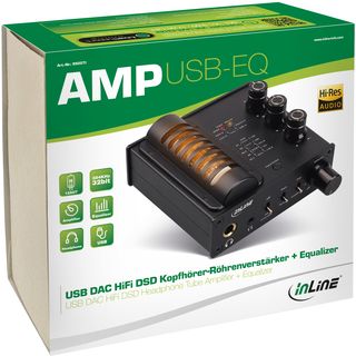 InLine AmpUSB-EQ, Hi-Res AUDIO HiFi DSD Kopfhrer-Rhrenverstrker+Equalizer, USB DAC