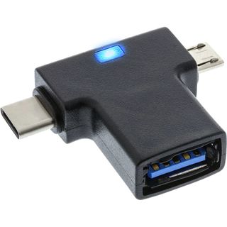 InLine USB 3.1/2.0 OTG T-Adapter, Typ C Stecker oder Micro-USB an A Buchse