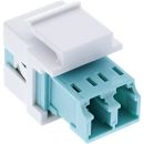InLine® LWL Keystone Snap-in Kupplung weiß, Duplex LC/LC, multimode, türkis