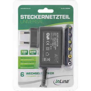 InLine Universal Steckernetzteil, 12V / 24W mit 6 Wechselstecker