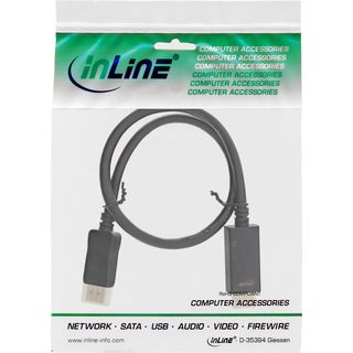 InLine DisplayPort zu HDMI Konverter Kabel, 4K/60Hz schwarz, 0,3m