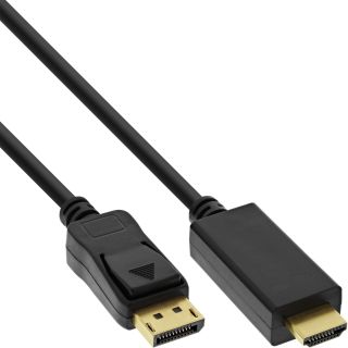 InLine DisplayPort zu HDMI Konverter Kabel, 4K/60Hz schwarz, 2m