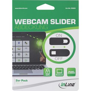 InLine Webcam Slider Abdeckung, schwarz, 2er Pack