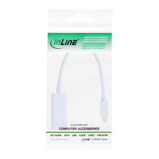 InLine Mini DisplayPort HDMI Adapterkabel mit Audio, Mini DisplayPort Stecker auf HDMI Buchse, 4K/60Hz, wei, 0,15m