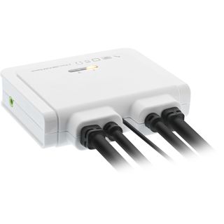 InLine KVM Switch, 2-fach, HDMI, 4K, USB, mit Audio, integr. Kabel