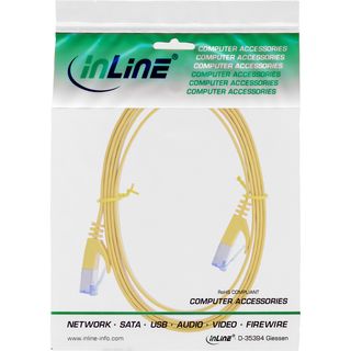 InLine Patchkabel flach, U/FTP, Cat.6A, gelb, 1m