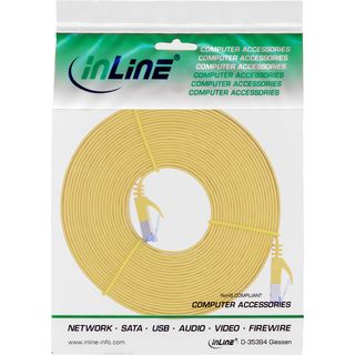 InLine Patchkabel flach, U/FTP, Cat.6A, gelb, 10m
