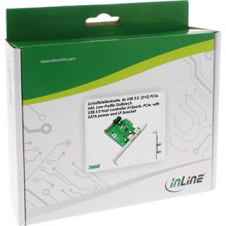 InLine Schnittstellenkarte, 4x USB 3.0, (2+2) PCIe, inkl. Low-Profile Slotblech