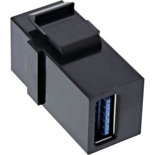 InLine USB 3.0 Keystone Snap-In Einsatz, USB-A Buchse / Buchse, schwarz