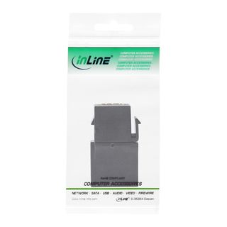InLine HDMI Keystone Snap-In Einsatz 4K/60Hz, HDMI A Buchse/Buchse, gewinkelt, schwarz
