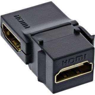 InLine HDMI Keystone Snap-In Einsatz 4K/60Hz, HDMI A Buchse/Buchse, gewinkelt, schwarz