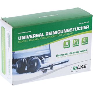 InLine Universal Reinigungstcher nass/trocken fr Kopfhrer und Monitore