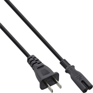 InLine Netzkabel, Netzstecker China auf Euro 8 C7 Stecker, schwarz, 1,8m