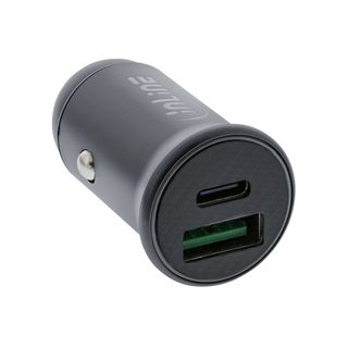 InLine USB KFZ Stromadapter Power Delivery, USB-A + USB Typ-C, grau