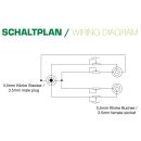 InLine® Slim Audio Y-Kabel Klinke 3,5mm ST an 2x BU, mit Lautstärkeregler, 0,25m
