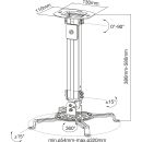 InLine® Basic Beamer Deckenhalterung, 38-58cm, max. 13,5kg