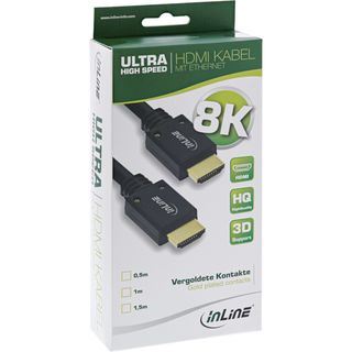 InLine HDMI Kabel, Ultra High Speed HDMI Kabel, 8K4K, Stecker / Stecker, 1m