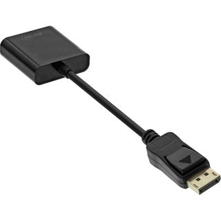 InLine Basic DisplayPort Adapterkabel, DisplayPort Stecker auf VGA Buchse schwarz, 0,15m