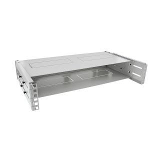 InLine 19 Rack zur Wandmontage, 2HE, 24-40cm Tiefe, mit Abdeckung, grau