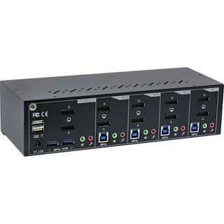 InLine KVM Desktop Switch, 4-fach, Dual-Monitor DisplayPort 1.2, 4K, USB 3.0, Audio